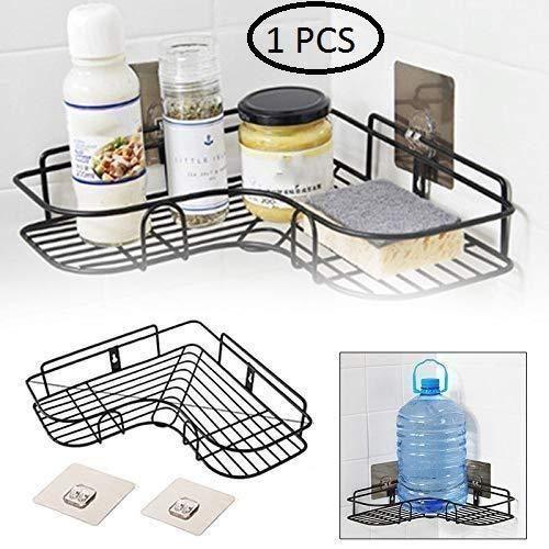 Kitchen Organiser Corner Shelf - Wall Mount Stainless Steel Storage Rack ( Pack of 2 )