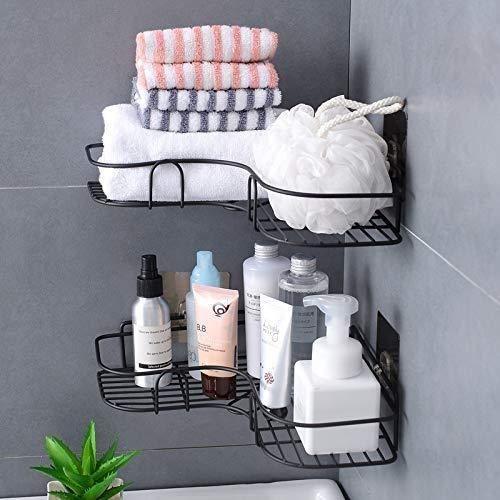 Kitchen Organiser Corner Shelf - Wall Mount Stainless Steel Storage Rack ( Pack of 2 )