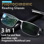 Half-rim reading glasses graphic with progressive lens markings